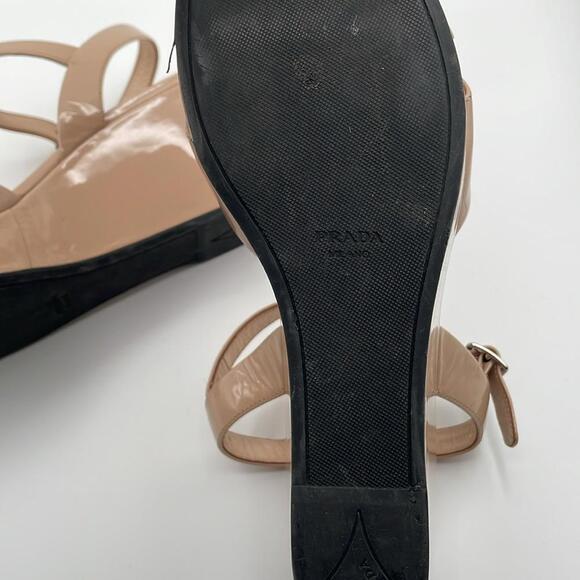 Prada - Platform WEdge Sandal - Cream Neutral - Size 41 or 8 - Picture 4 of 15